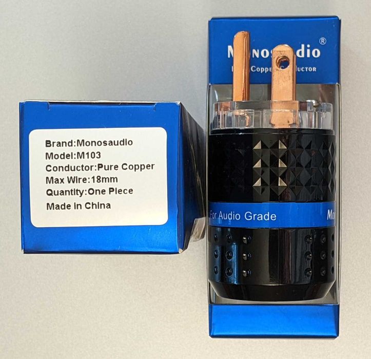 Новий‼️Monosaudio®‼️99.998% Pure Copper‼️USA Power Plug