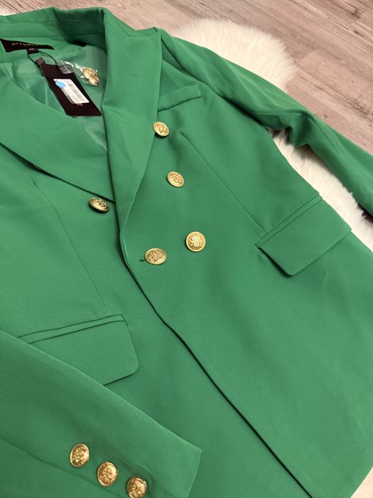 Elegancki zielony żakiet Attentif Paris Nowy
