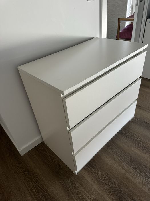 Comoda ikea malm branca 3 gavetas