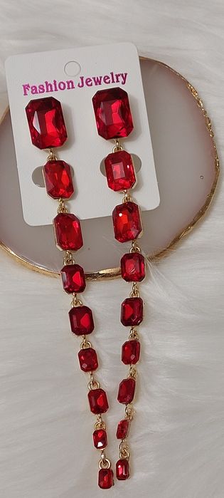 Zjawiskowe czerwone długie kolczyki WYPRZEDAŻ!!