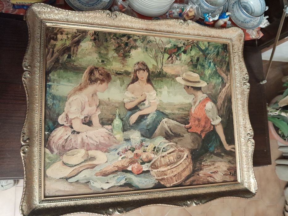 Réplica da pintura The Picnic, do pintor Marcel Dyf