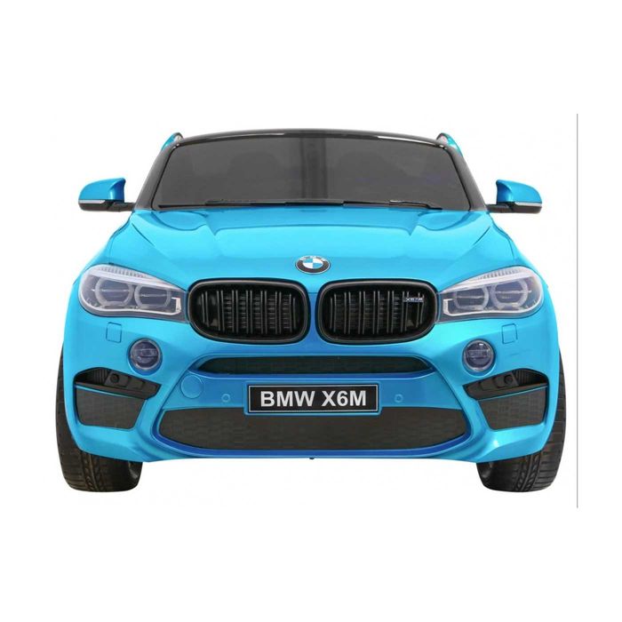 BMW X6M XXL dla 2 dzieci Lakier Niebieski Pilot Ekoskóra MP3 LED pasy