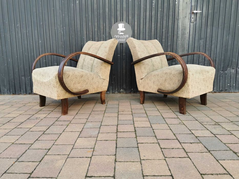 Fotel ART DECO proj. J. Halabala, Czechosłowacja '30-'50, Retro