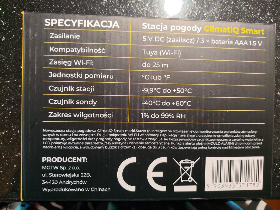 Stacja pogodowa tuya stazer