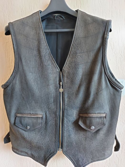 Kamizelka naturalna skóra nubuk
