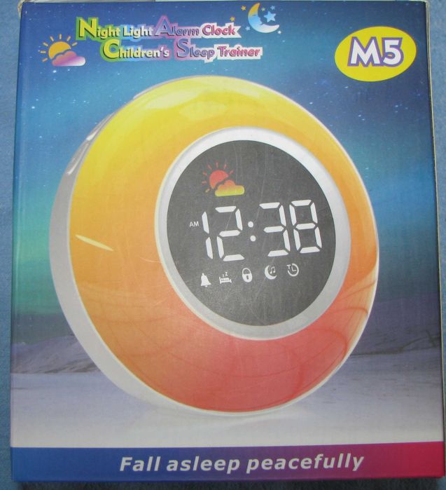 Детский будильник с ночником apuzom m5  для детей белый шум