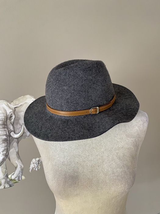 Elegancki wełniany szary kapelusz nowy z wełny kapelusz