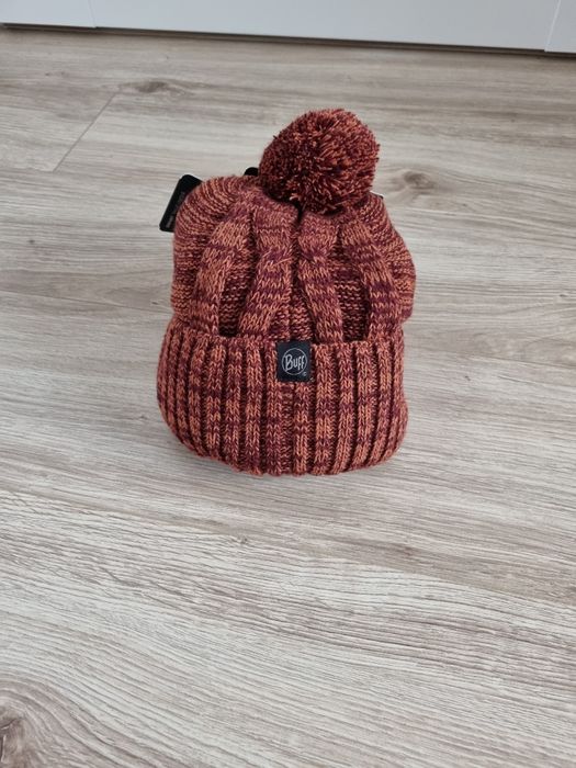 Czapka z pomponem buff brązowy melanż dziecięca