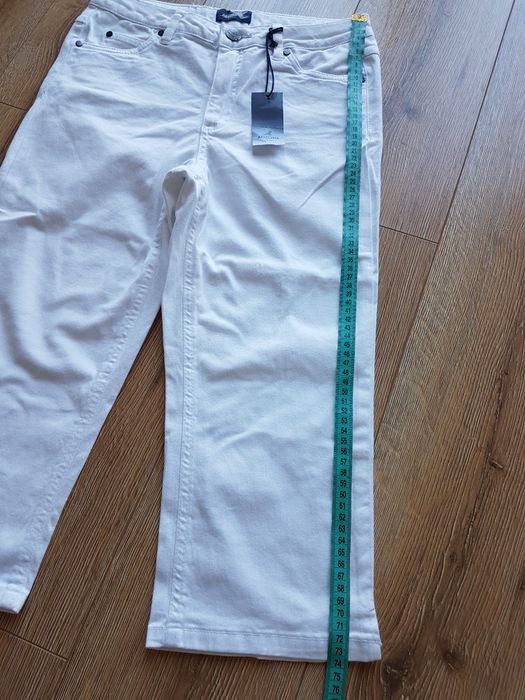 S 36 Arizona Denim spodnie damskie 3/4 białe na lato spodenki bawełna