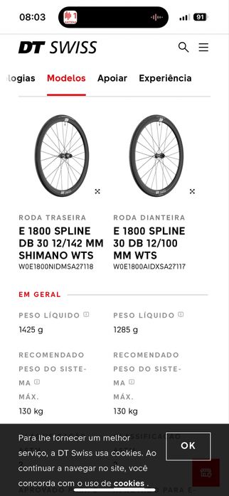 Rodas DT SWISS 30mm disco 11/12V