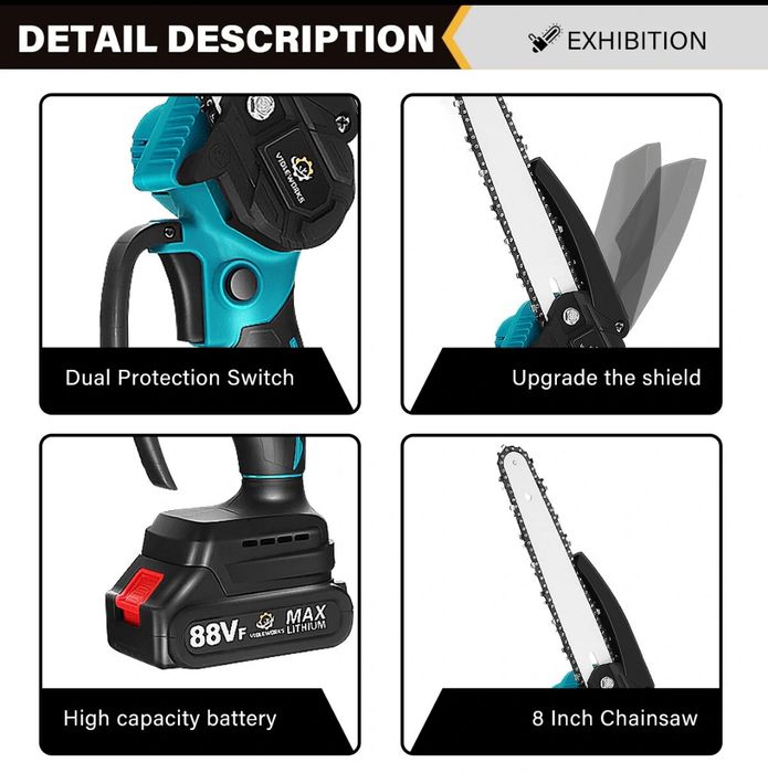 Serra Eléctrica VIOLEWORKS 8 polegadas 1200w NOVO