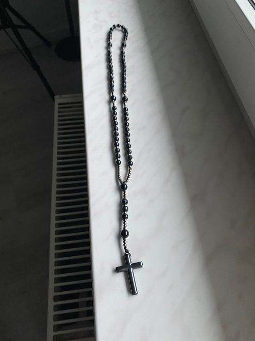 Czarny RÓŻANIEC 48cm