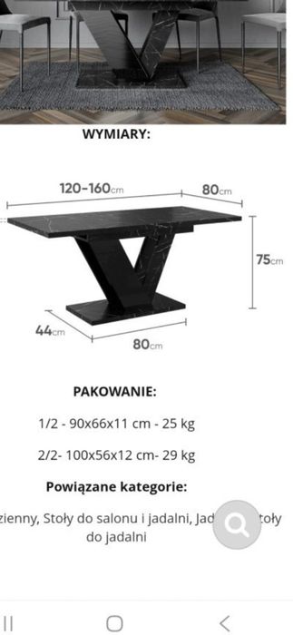 Stół rozkładany do 160cm