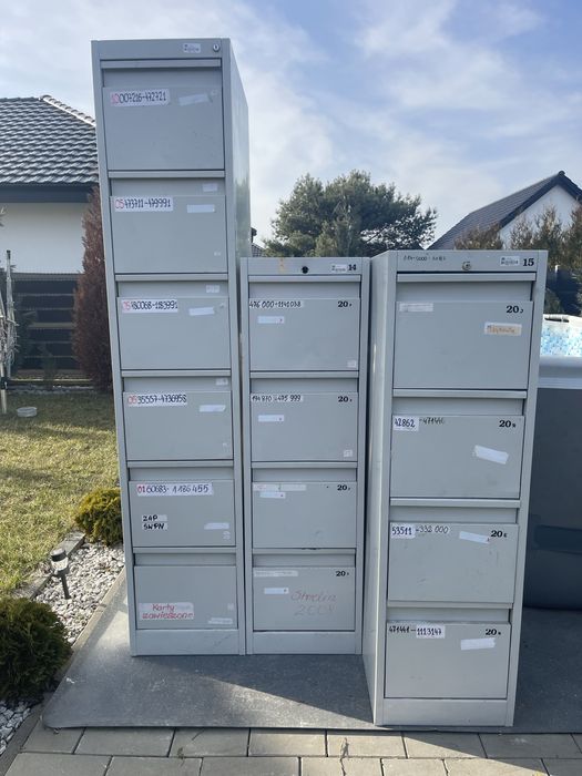 Meble warsztatowe, garazowe, metalowe szuflady.