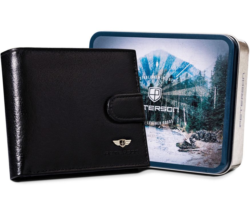 duży portfel męski z systemem rfid protect - peterson