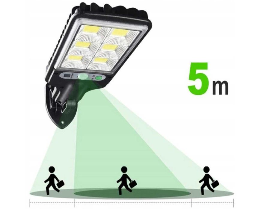 Mocna LAMPA Uliczna Solarna 150 W 5000 lm CZUJNIK RUCHU darmowy prąd