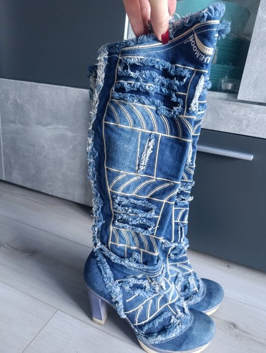 Джинсові чоботи жіночі