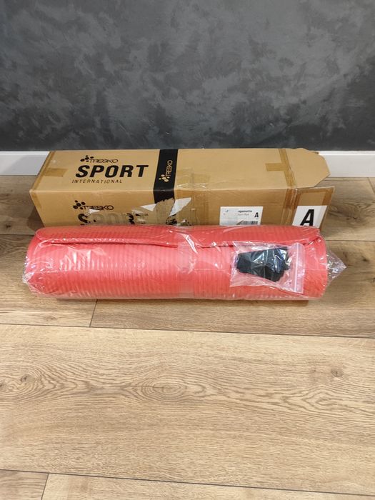 TRESKO mata do jogi fitness gimnastyczna pilates 185x60x1.0cm czerwona
