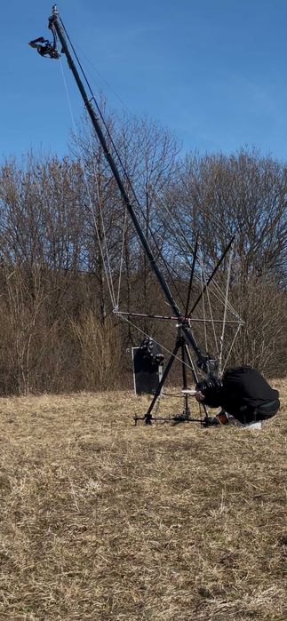 Profesjonalny kran kamerowy ok. 10 m | Głowica + statyw | Do ciężkich kamer