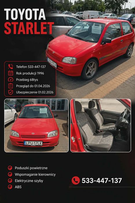 Toyota Starlet 68tys przebiegu
