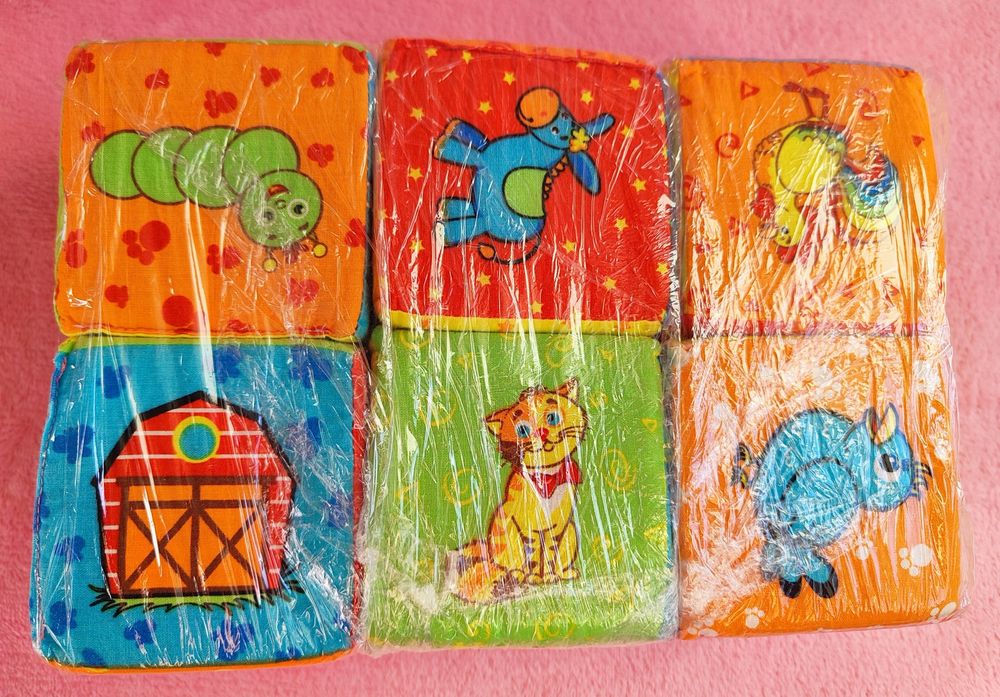 М'які кубики з тваринами, кубики для малюків