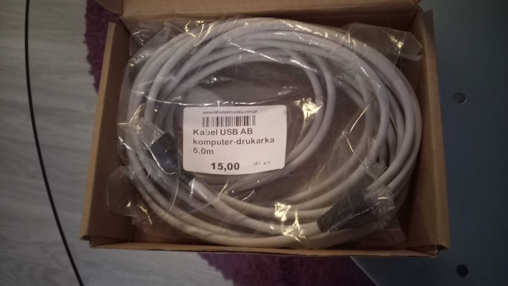 Kabel USB AB komputer - drukarka 5.0m