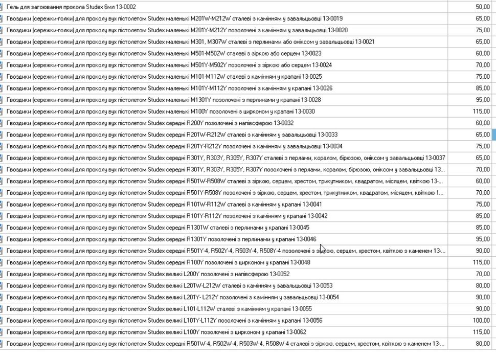 Продам Stadex гвоздики пусети для проколу пістолетом