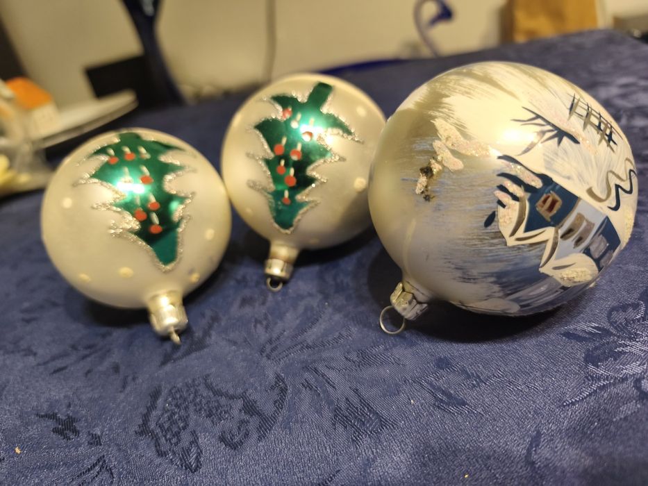 3 bombki ręcznie malowane