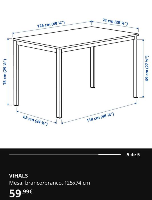 Mesa branca Ikea