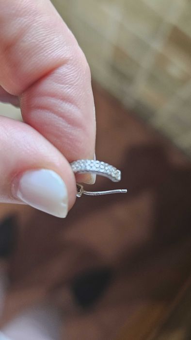 Brincos pequenos prata e zircónias