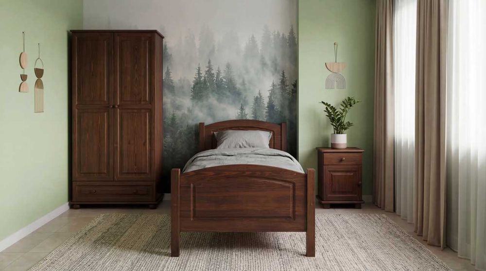 Łóżko drewniane Mario podwyższone +10cm dla SENIORA 90x200 wysyłka