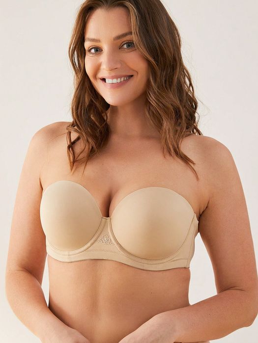 Biustonosz Usztywniany Z Fiszbinami Beżowy Shein 90E