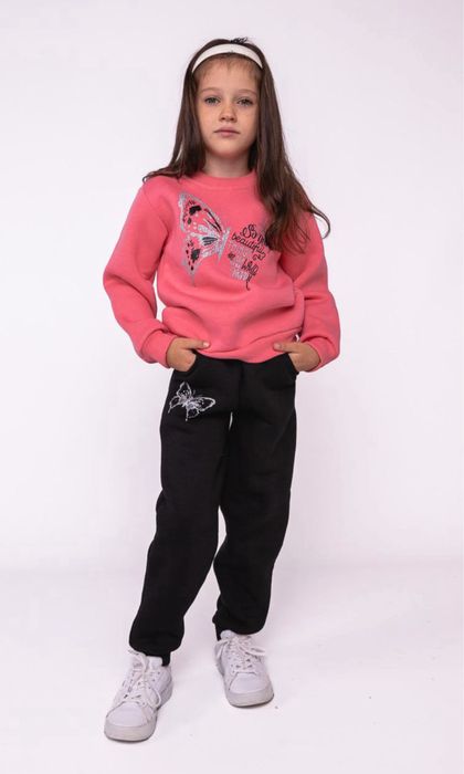 Теплий спортивний костюм на флісі для дівчинки Костюм з начосом