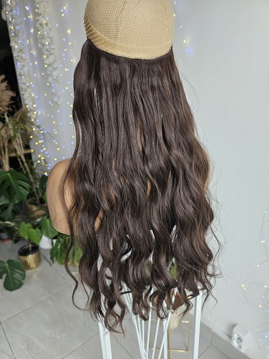 Naturalny brąz przedłużenie clip in flip in naturlana gęstość fala