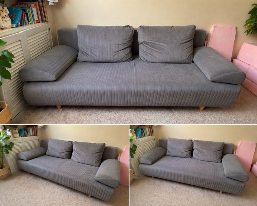 Sofa szara z funkcją spania