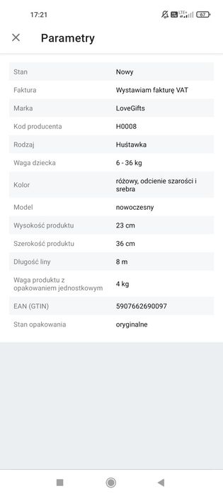 Huśtawka króliczek różowa