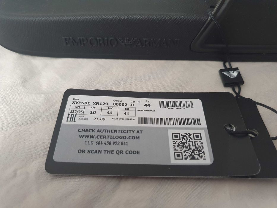 NOWE oryginalne klapki Emporio Armani męskie laczki EA 44