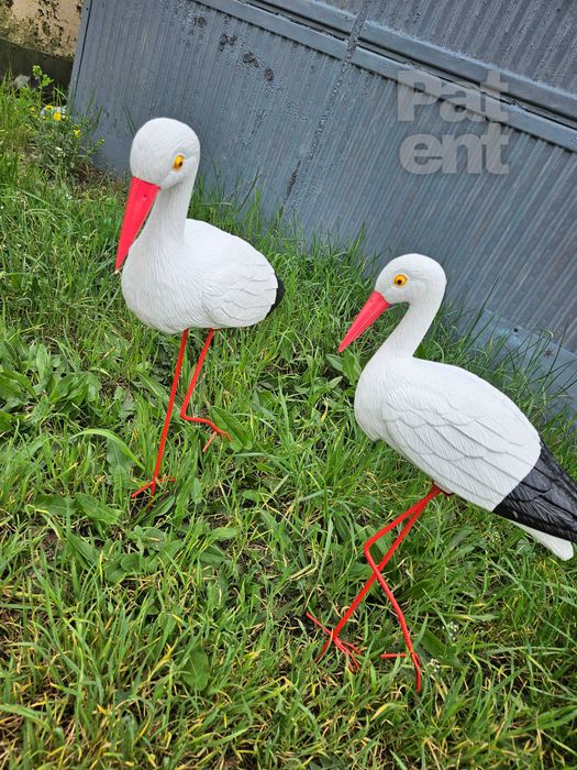 Figurki bocian bociek do ogrodu dekoracja działka ozdoba 2 szt.