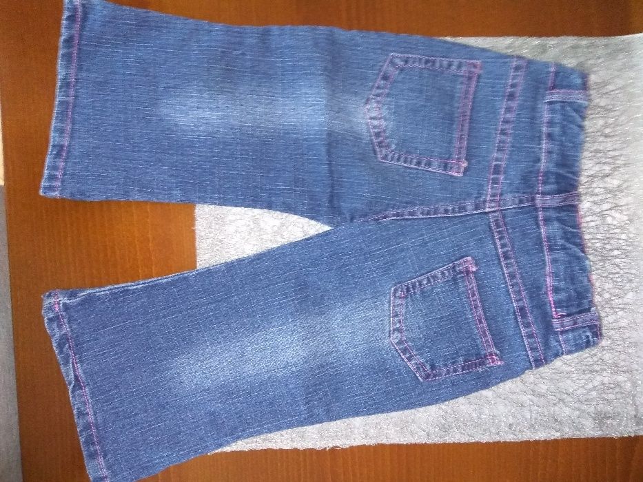 Spodnie jeansowe z lampasami rozmiar 86 ubranka dla dziewczynki