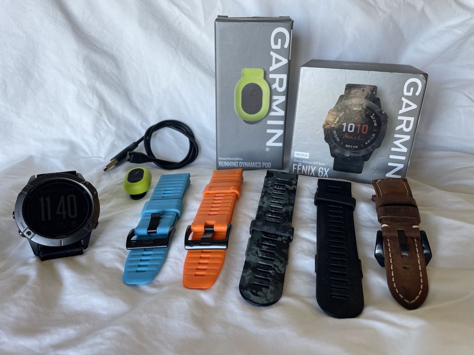 Garmin Fenix 6x pro solar + garmin POD