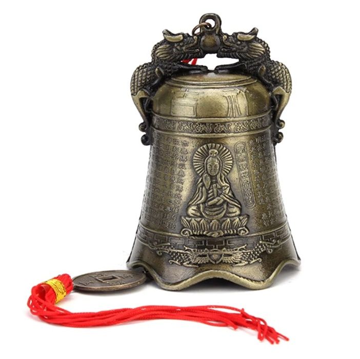 Sino de Budismo em Cobre 9 x5,5cm - Budismo, Yoga, Bênção, Sorte e Paz