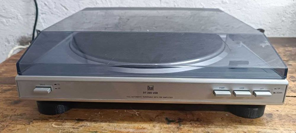 Вініловий програвач вініла Dual DT 200 USB Silver, автоматичний програвач платівок, Audio-Technica голка USB, готовий до роботи