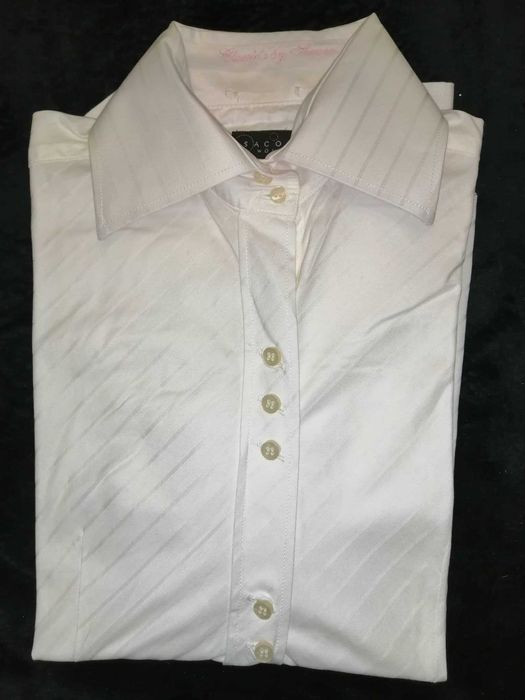 Camisa clássica branca com riscado Tam.36 Sacoor - excelente estado