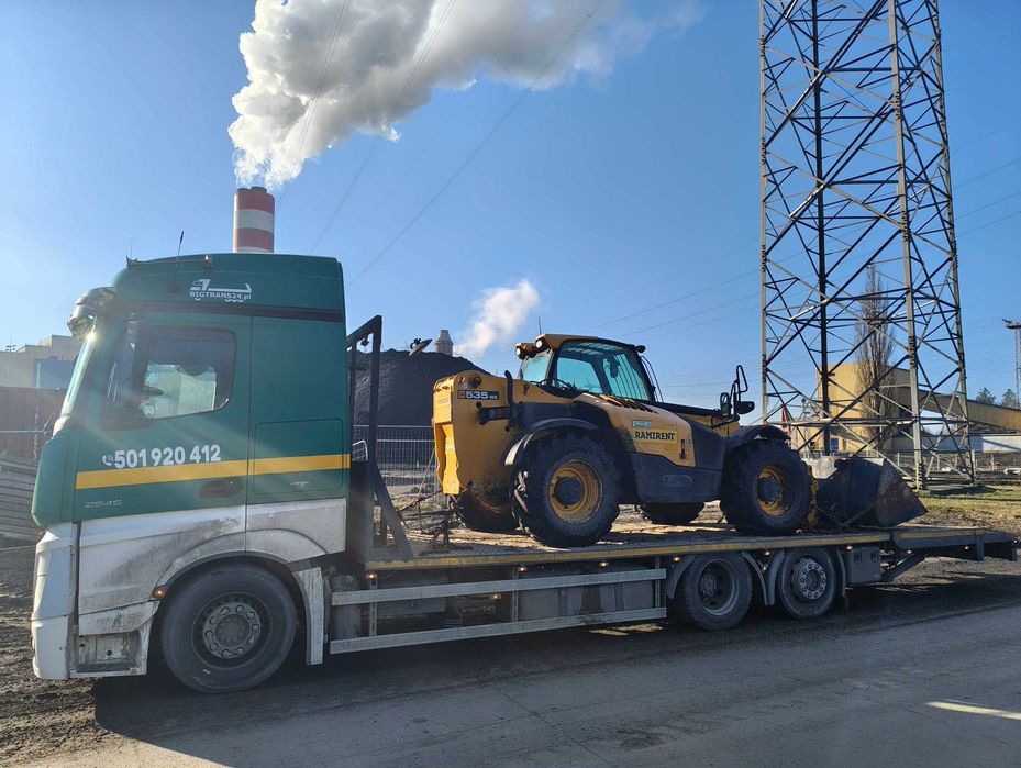 Transport maszyn, laweta niskopodwoziowa, przerzuty maszyn podczołgówa