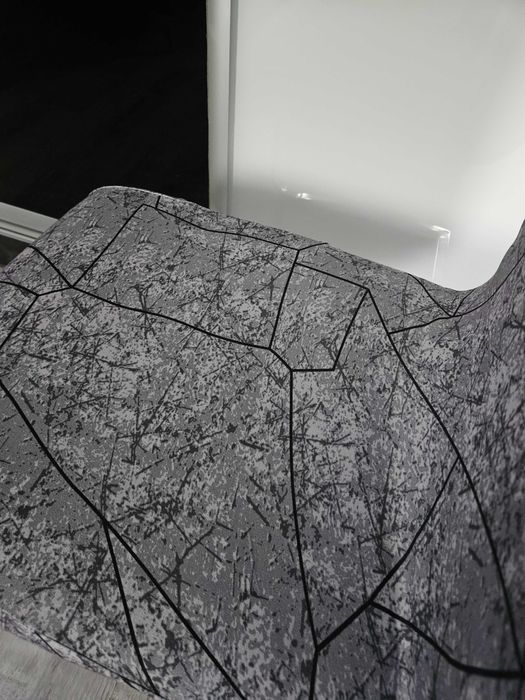 Pokrowce na krzesła szare ze wzorem elastyczne uniwersalne 4 sztuki