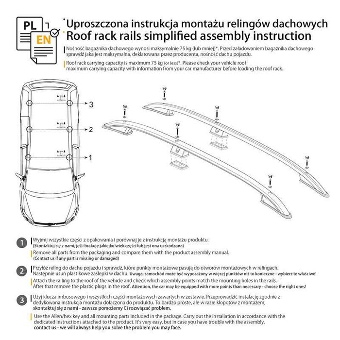 Relingi dachowe na dach Mercedes W663 W447 Vito V-Klasa V Klasa