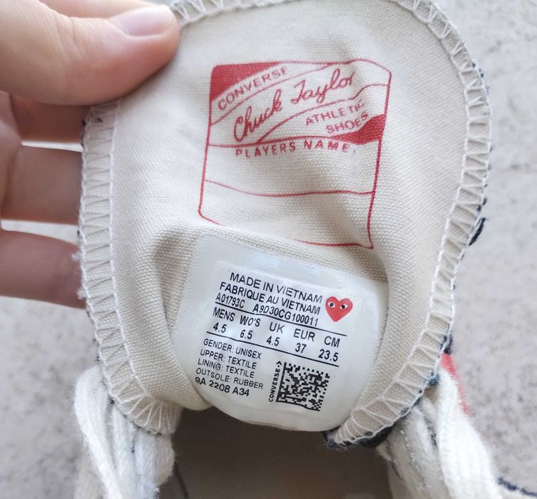 Trampki Converse PLAY comme des garcons r.37