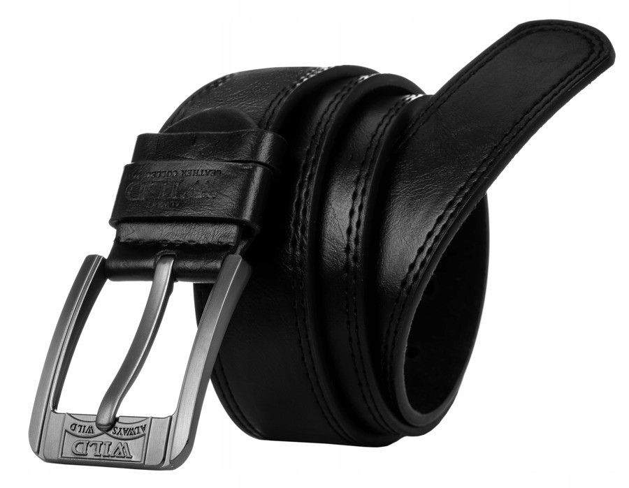 skórzany pasek męski z klasyczną klamrą - always wild 110