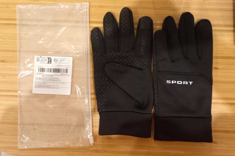 Luvas de Proteção Contra o Frio de Veludo para Homens Pretas Tam. M