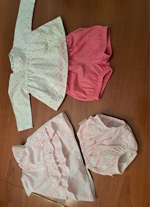 2 vestidos de menina T. 3 meses - 100% Algodão  das marcas Vertbaudet